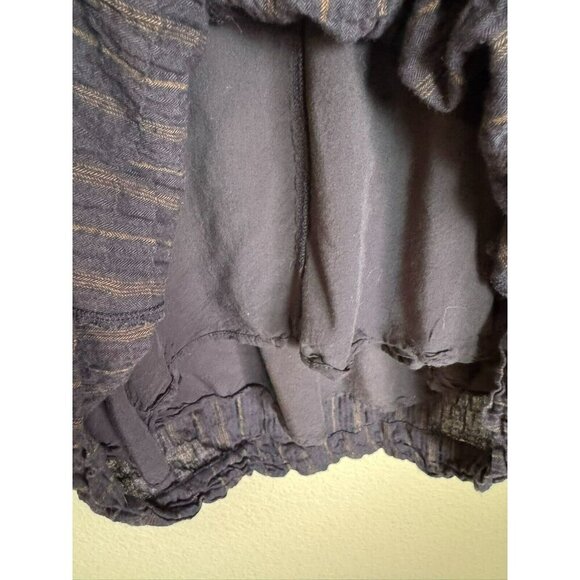 By Together Tunic Womens Size Small Boho Blue Brown Striped Babydoll Pockets - Picture 8 of 9